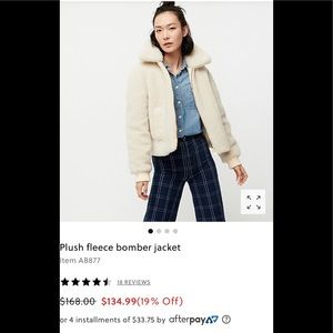 J Crew Fleece Bomber size S